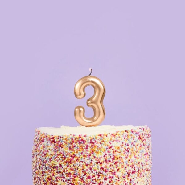 Candle Golden Number 3