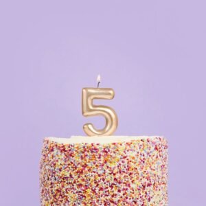 Candle Golden Number 5