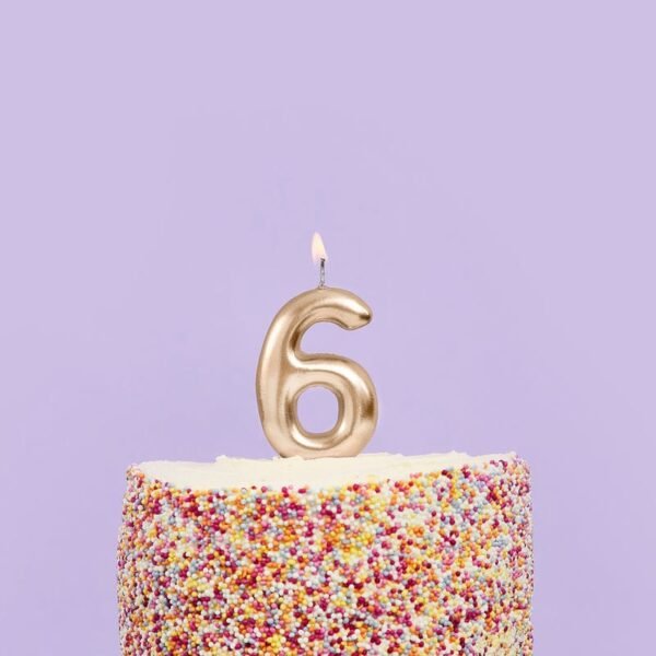 Candle Golden Number 6