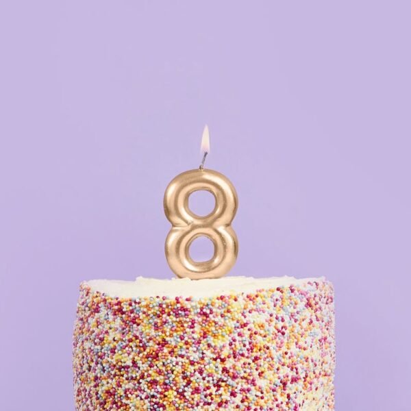 Candle Golden Number 8