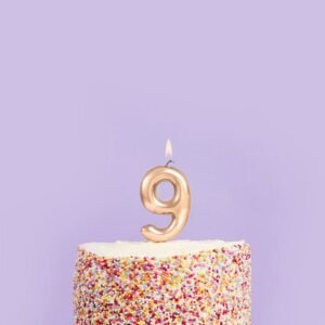 Candle Golden Number 9