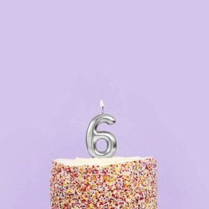 Candle Silver Number 6