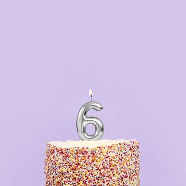 Candle Silver Number 6