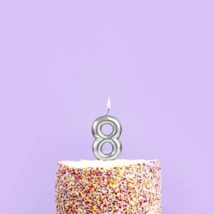 Candle Silver Number 8