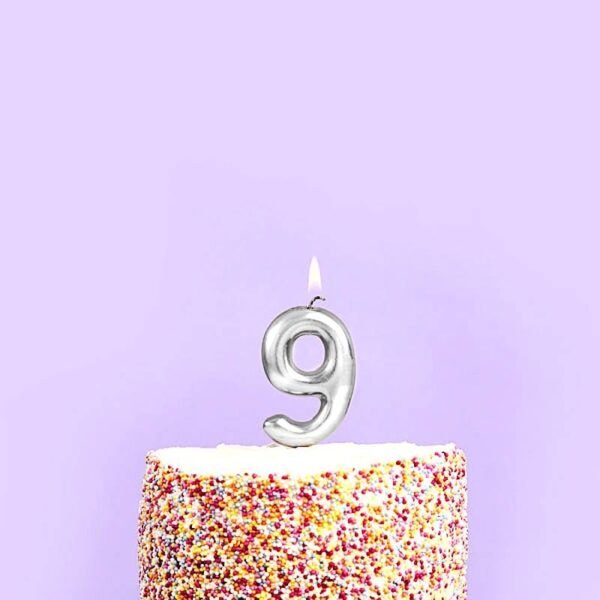 Candle Silver Number 9