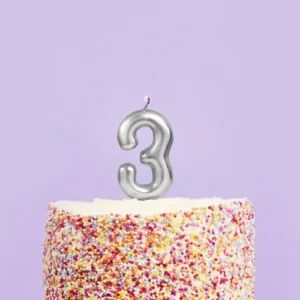 Candle Silver Number 3