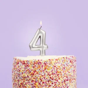 Candle Silver Number 4