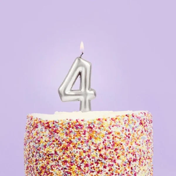 Candle Silver Number 4