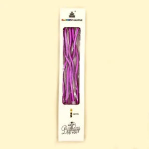 Candle Long Twisted Curly Pink (12 Pack)